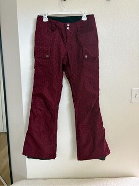 Pulse Insulated Snow Ski Snowboard Pants XS Burgundy Waterproof Cargo Winter